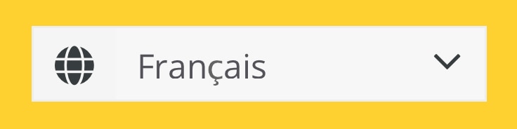 Indication vers le sélecteur de langue dans le menu mobile